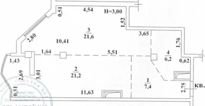 57 м² у моря в ЖК «Аквамарин» | 15 этаж | Подходит под