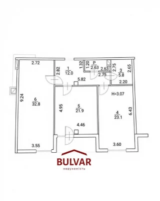 Autonomous heating! Gas! 2-3 room apartment for sale in the Lyu residential complex.