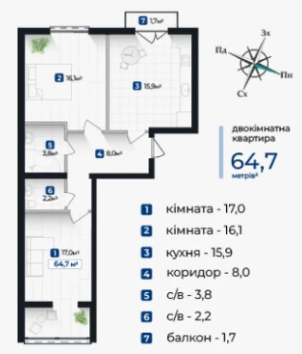 Терміново ДВОкімнатна квартира біля парку | КАСКАД