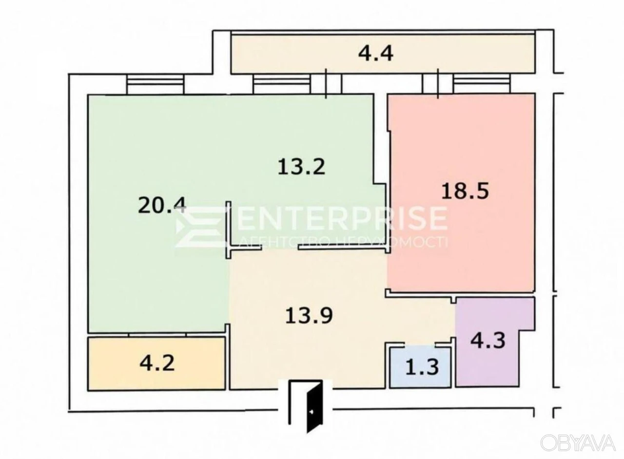 2-room apartment, 80 sq.m.