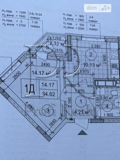 Sale of 1-room apartment 35 sq. m on Ivan Vyhovskogo St. 12Zh •