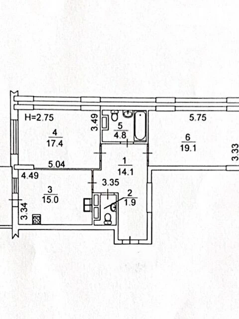 Sale of 2-room apartment 73.8 sq. m. on Andriy Abolmasov St. 7 •
