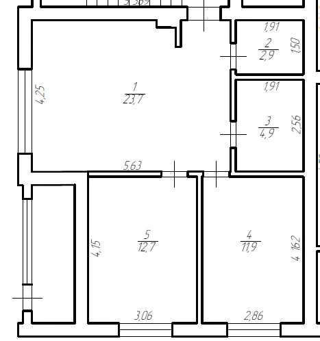 2к Квартира 56.1м² | Будинок зданий | Поповича 37 | Без комі