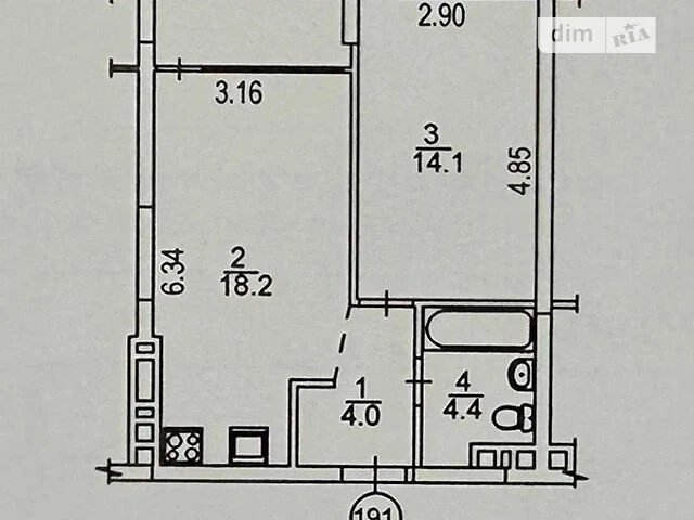 Sale of 1-room apartment 44.1 sq. m. on Generala Grekova 4 • I