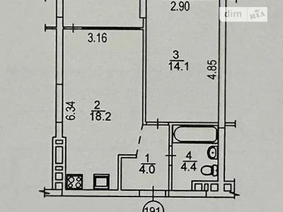 Sale of 1-room apartment 44.1 sq. m. on Generala Grekova 4 • I