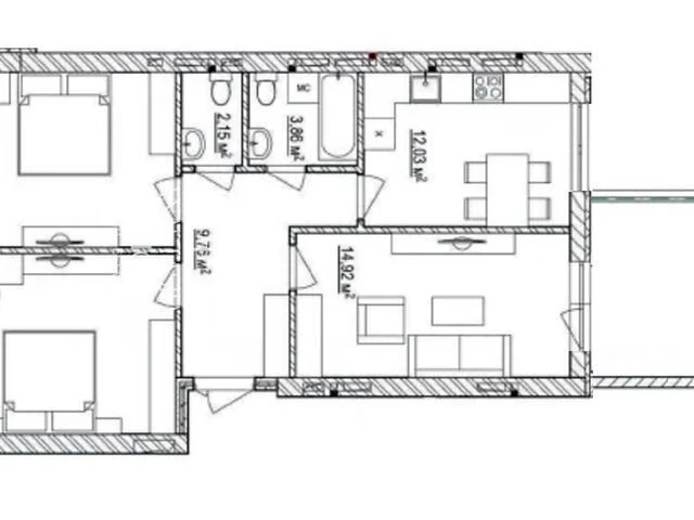 Sale of 3-room apartment 82.4 sq. m. on Hetmanska Street 1A • ID 34