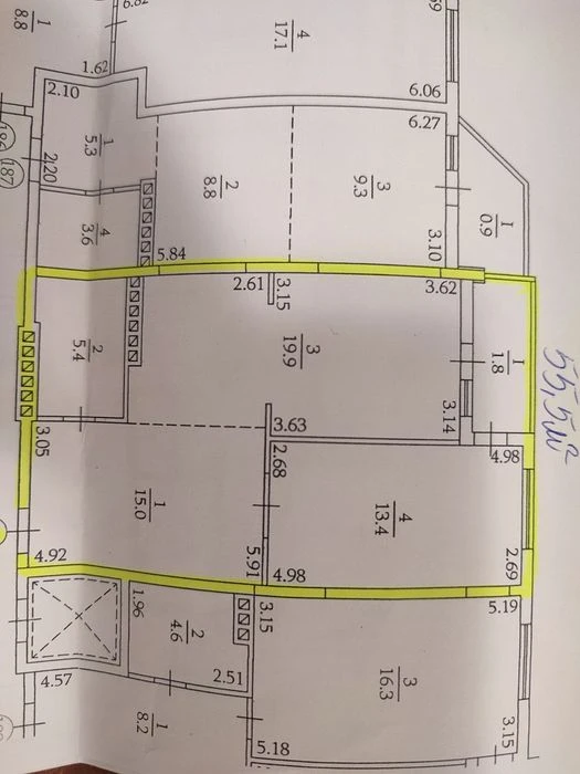 Продаж 1км квартири по вул.Київська 55 кв.м