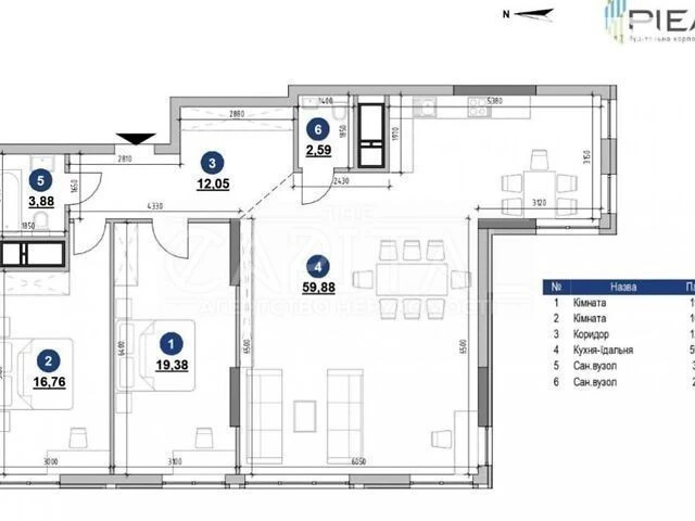 Sale of 2-room apartment 115 sq. m on Zaliznychne highway 45A • ID 346