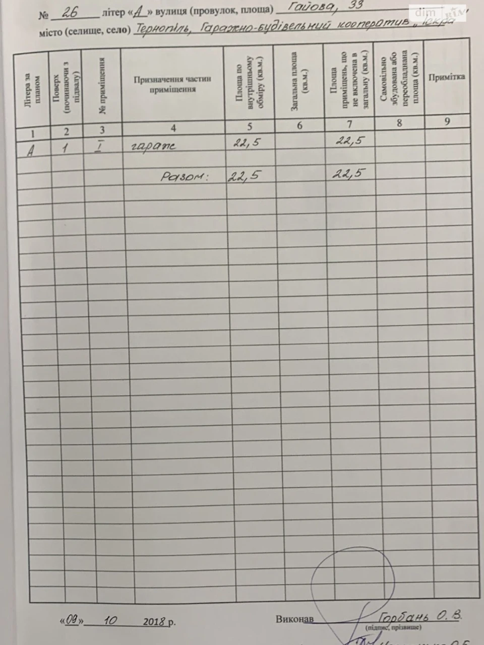 Продаж Місце в гаражному кооперативі