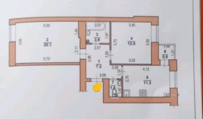 2к. ВЛАСНИК! ЗДАНА!! Недорого! 6/10ц, 58 м2, Авт.опал! 59900