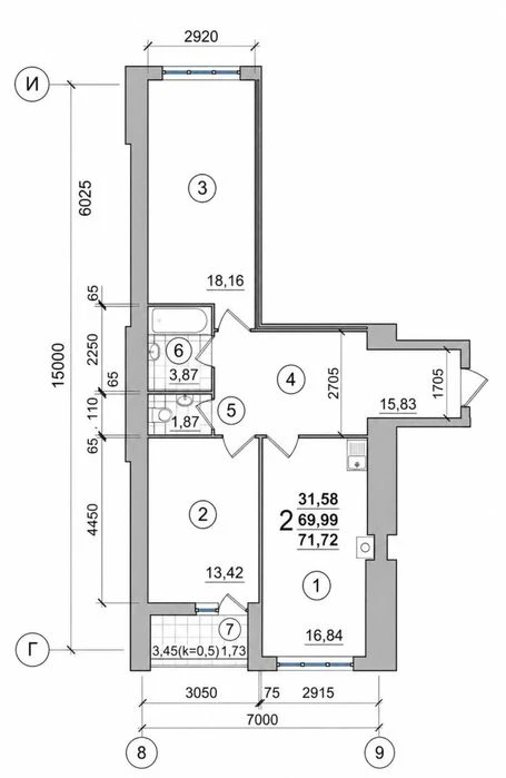 2-кімнатна Новенька 73,8 кв.м Раппопорта 1-ї Танкової бригад