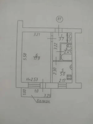 Продам 1-кімнатну квартиру в районі Рокосовського RD