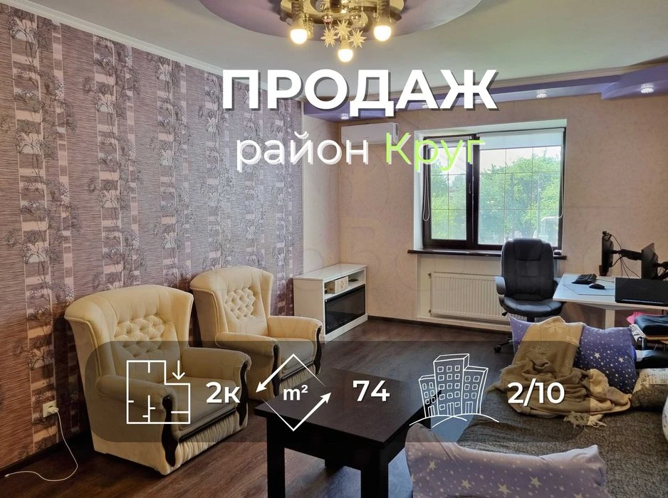 2 кімн квартира 74м2 в новобудові з ремонтом по вул. Старобі