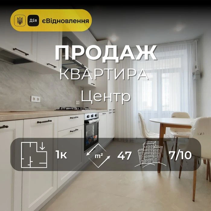 1-но кімн.квартира Центр/Новий ремонт/Індивідуальне опалення