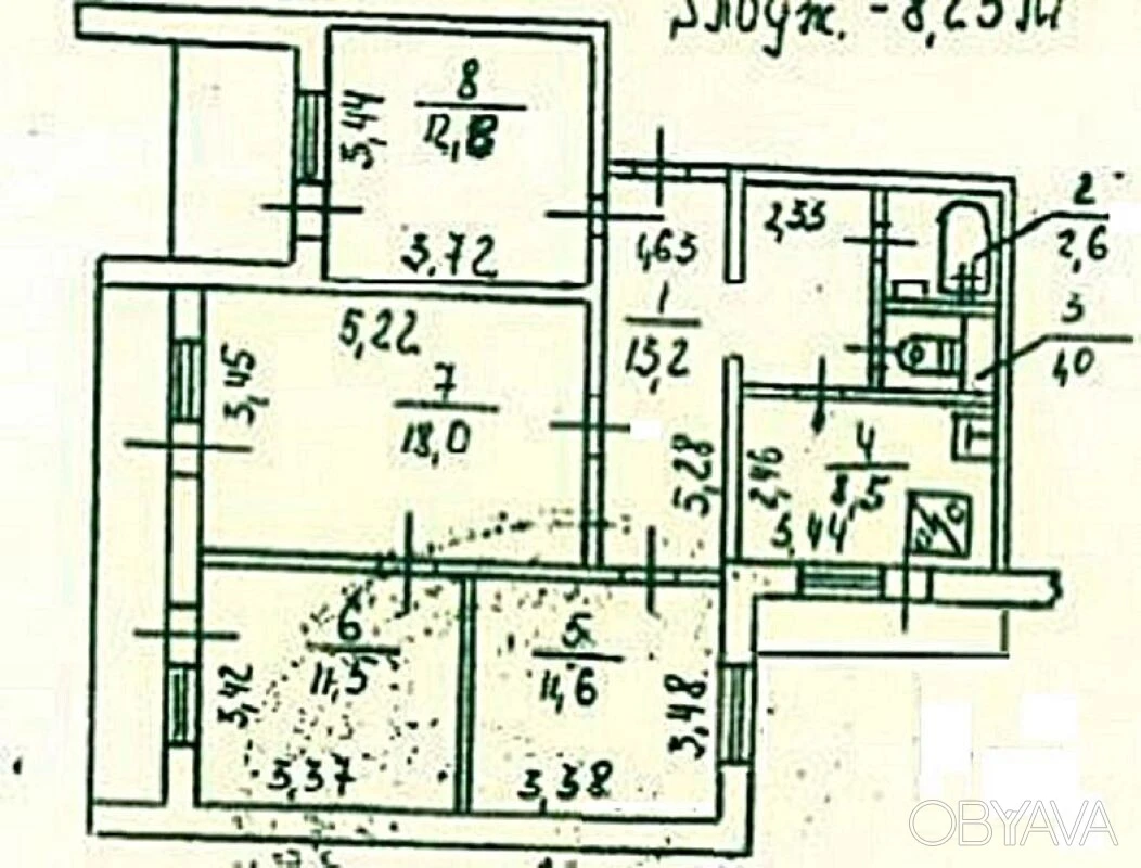 4-room apartment, 87 square meters. m