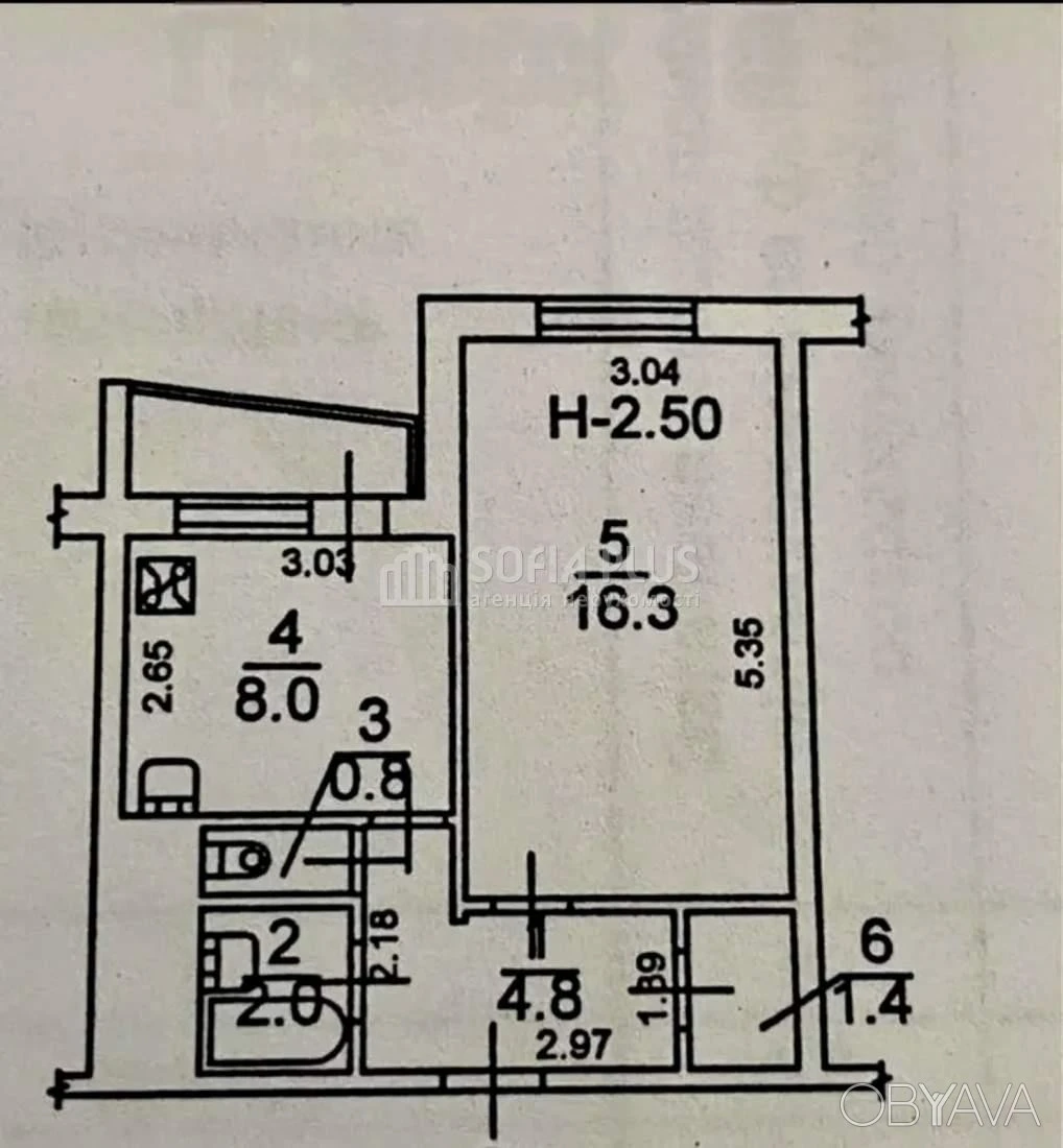 1-room apartment, 34 sq.m