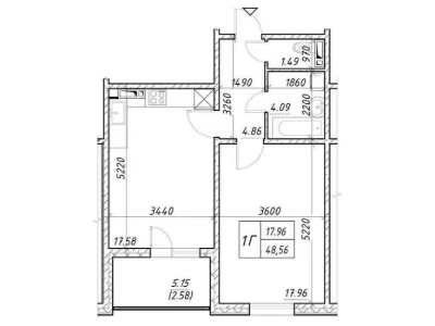 $43,300! Sale of a fully renovated 1-room apartment