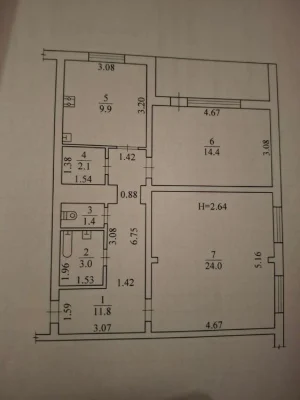 Продам 2 кімнатну квартиру, 70м2, пров. 23 серпня, 10