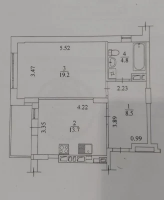 Экс.ЖК Пролисок 1-к, 50м2, дом 4,сдан,метро 5 минут