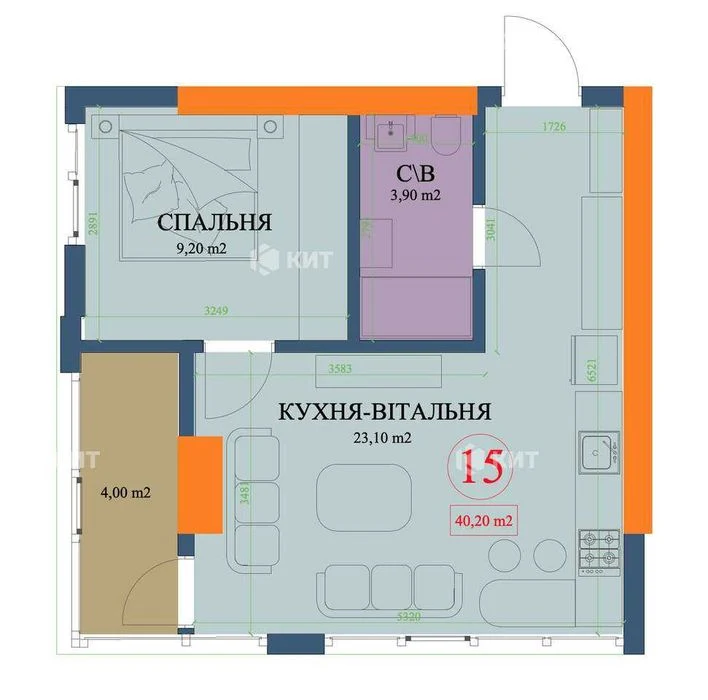 2к.40м2 Центр (м. Архитектора Бекетова, ЖК Куликовский)  127