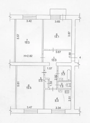 3к.76м2, Центр (ТЦ Никольский, м. Площадь Конституции) 12465