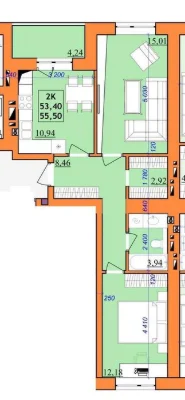 Продаж 2х км квартиоа центральна частина міста