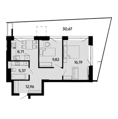NO COMMISSION\ For sale 2-room apartment 62m2\ Residential complex Lennona Resident