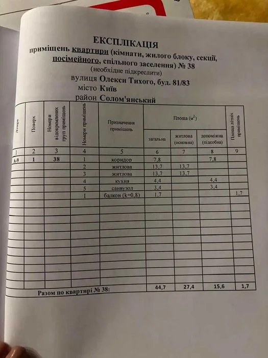 Продається 2к квартира /Олекса Тихого 81/83