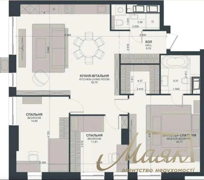 Продаж 3-кімнатної квартири 105м2 в ЖК TRIIINITY, Печерськ
