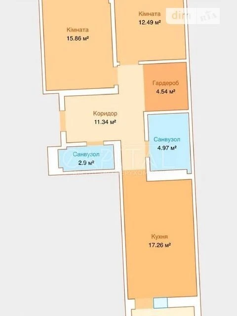 Продаж 2к квартири 74 кв. м на вул. Євгена Сверстюка 54 • ID