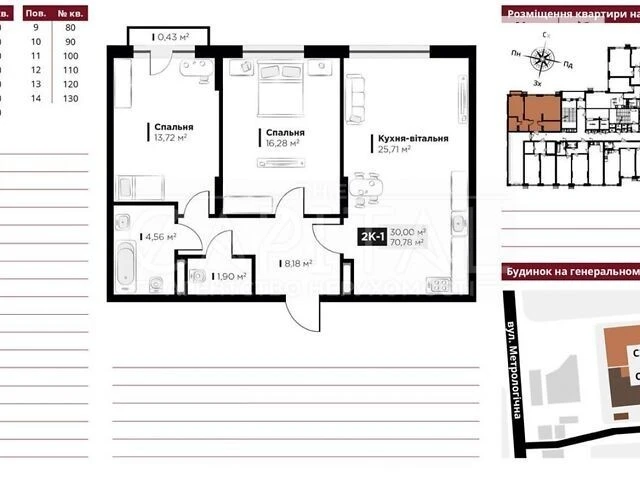 Продаж 2к квартири 58 кв. м на вул. Метрологічна • ID 347694