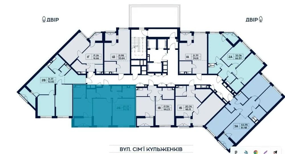Нова 2-кімнатна квартира (74,78м2) без комісії (Мінський мас