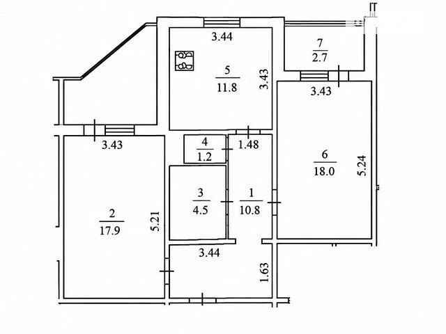 Sale of 2-room apartment 72.2 sq. m. on Mykoly Lavrukhina St. 5 • I