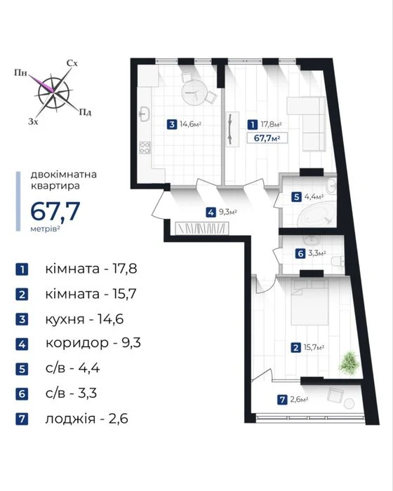 2rooms Knyaginyn center