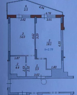 Продажа 1к квартиры НОВОСТРОЙКА БИЗНЕС-КЛАСС 45/27/18м² ЖК Тифа