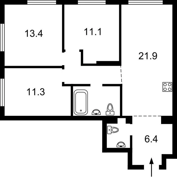 Kyiv, Zmienko Vsevolod, 15/23, Varshavsky-3; 3 rooms DER
