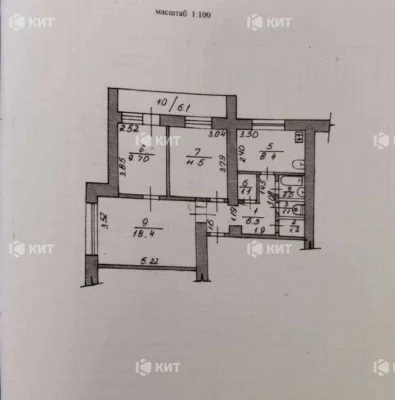 3 rooms, 63 sq. m. Center (metro stations: University, Kultury 10A, Sumy Market),