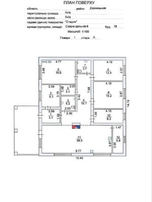 Продаж 1 поверхового будинку з ділянкою на 10 соток, 141 кв.