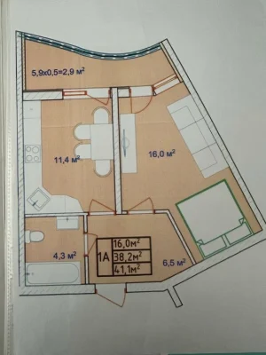 Продам 1-комнатную квартиру в ЖК "Аквамарин". Состояние от