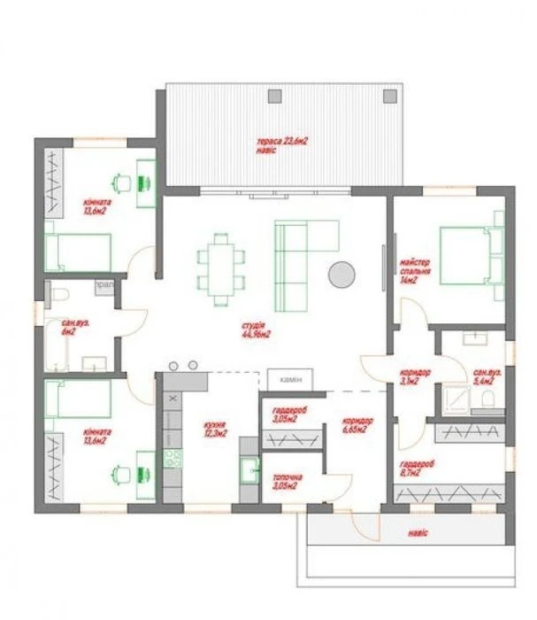Будинок з ГАЗОМ (від забудовника | без комісії) 140 м² та 6