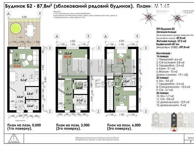 Продаж 3 поверхового таунхауса 88 кв. м, 3 кімнати, на вул.