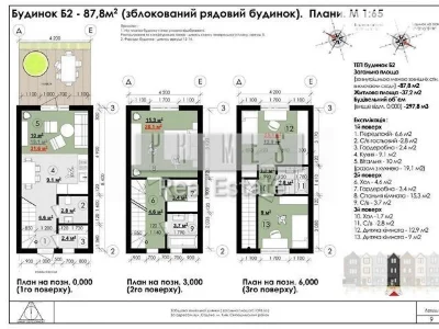 Продаж 3 поверхового таунхауса 88 кв. м, 3 кімнати, на вул.