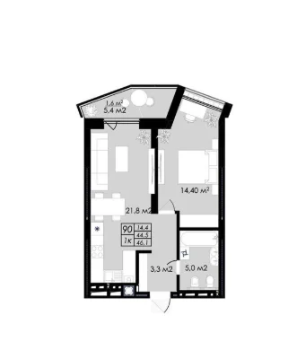 1-room apartment for sale in Prostir residential complex | Stryyska-Miklyosha st. | 46²B