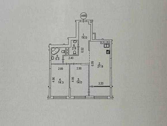 Spacious two-room apartment for sale in the Varshavsky residential complex + No.