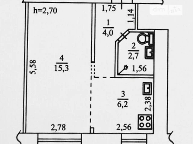 Sale of 1-room apartment 28.6 sq. m on Beresteyskyi Avenue 3 • ID