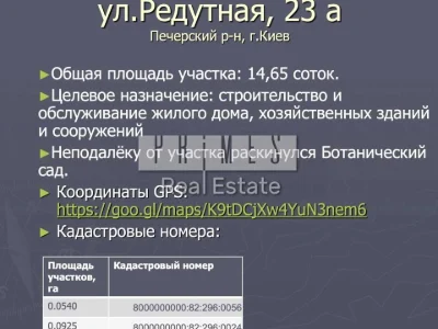 Ділянка. Київ, Редутна вул.