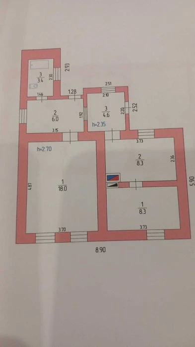 1 комнатная квартира на Слободке, 481440