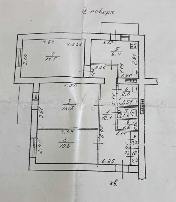 3 комнатная квартира на Бугаевской, 498035