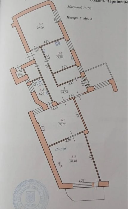 3-х кімн, Кобилянська, центр, 87 м.кв, 5/5, ремонт