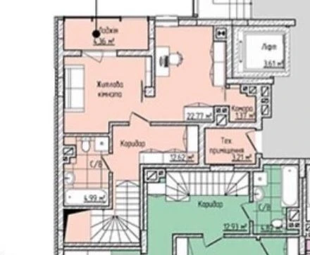 Продаж 3-х кімнатної новобудови (2 рівні) 109м² в р-ні ТЦ Ма